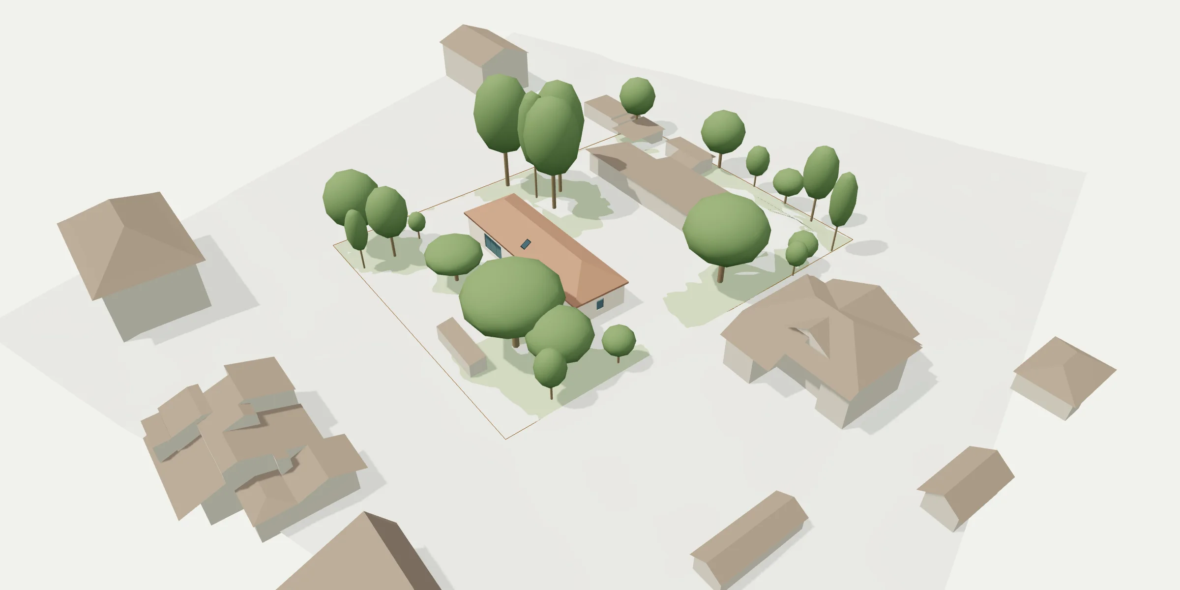 Maquette 3D avec projet : Bâtiment supplémentaire, Chêne-Bougeries parcelle 1123